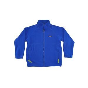 Patagonia Kids L Synchilla Fleece Jacket Blue Full Zip Boys Girls 12 USA Made